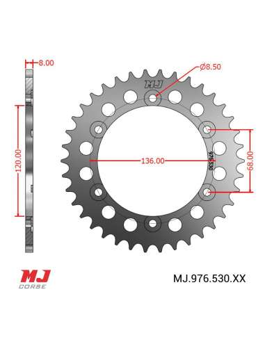 Couronne MJ compatible avec Yamaha FJ 600 84-85