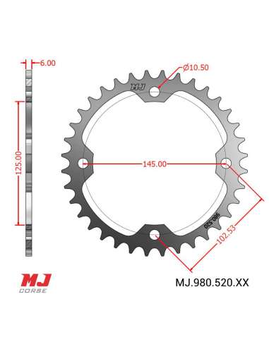 Corona MJ per Yamaha TT 600 E 96-97