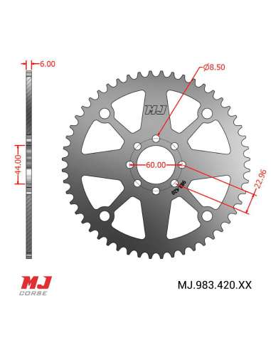 Corona MJ para Yamaha DT 50 R 99-02