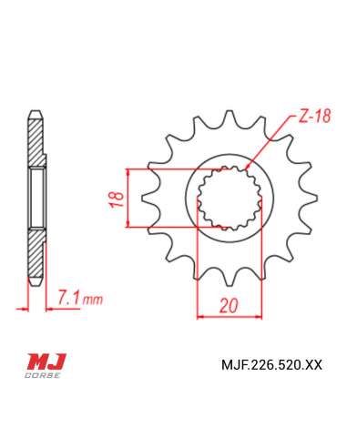 Front sprocket for Suzuki PE 175 78-84