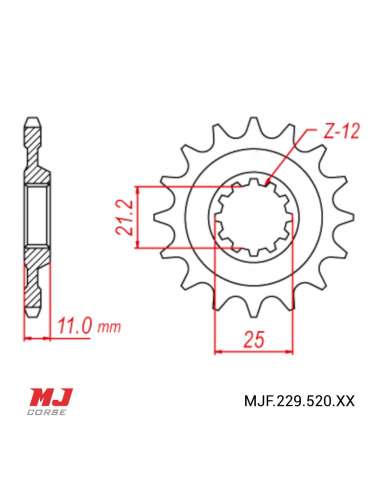 Front sprocket for Husqvarna WR 250 Enduro 99-12