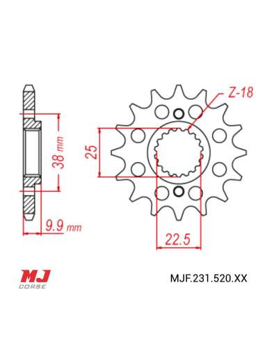 Pignon compatible avec BMW G 450 X 08-11