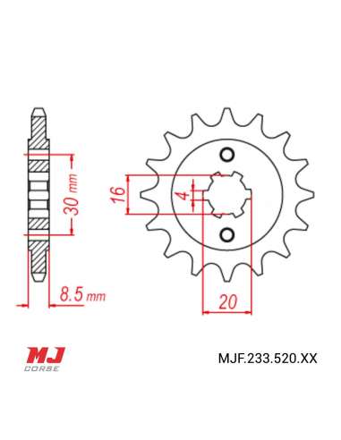 Front sprocket for Husqvarna CR 125 90-94