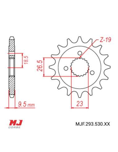 Pignon compatible avec Harley Davidson Sportster 1100 1986-1987