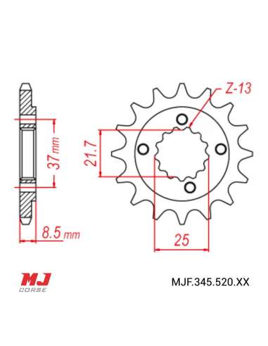 Pignon compatible avec Masai A 460 Ultimate 12-16