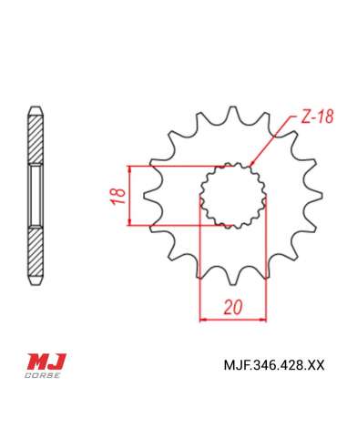 Front sprocket for Hyosung GA 125 Cruise I 97-98