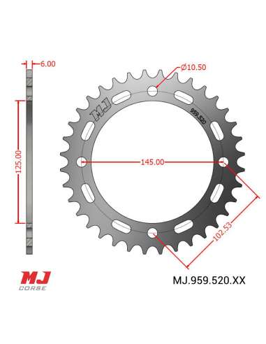 Corona MJ para Yamaha XV 250 V-Star 2008-2022