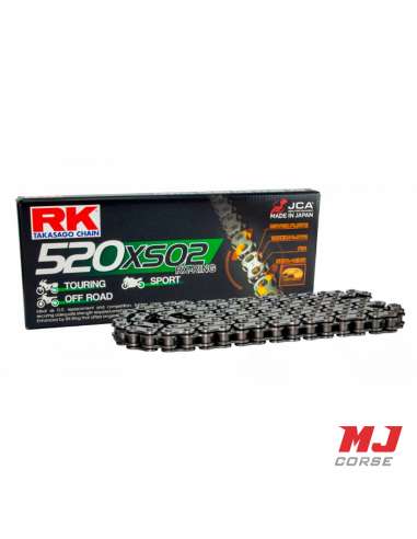 Cadena RK X-Ring 118 eslabones paso 520 en color acero