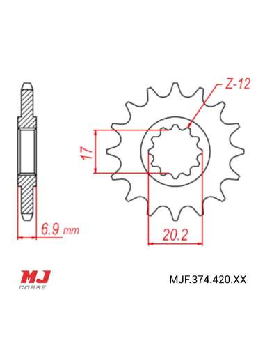 Front sprocket for Keeway TX 50 X-Ray 08-09