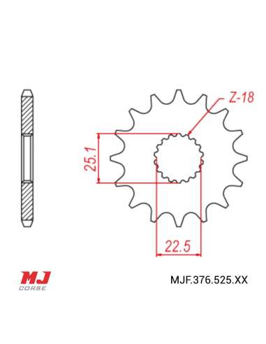 Pignone per Triumph Bonneville 1200 Speedmaster 18-21