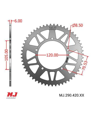 Corona MJ per Malaguti XSM 50 19-22