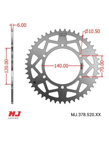 Couronne MJ compatible avec MOTO MORINI X-CAPE 650