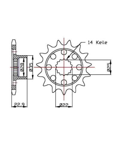 Front sprocket for MV Agusta Rivale  800 14-17