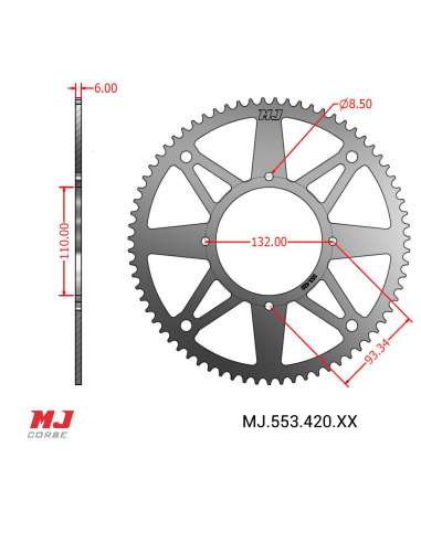 Rear sprocket for ZERO MX