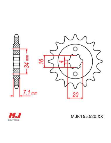 Front sprocket HUSQVARNA Vitpilen 701 20-22