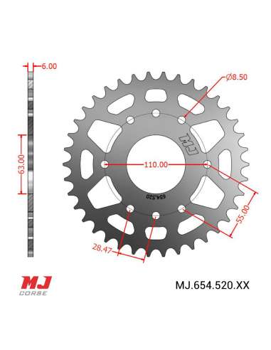 Corona MJ para Husqvarna SM 400 R