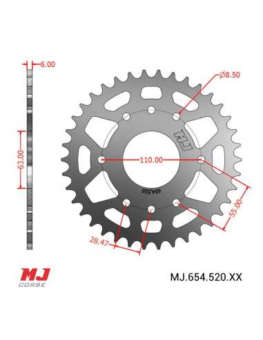 MJ-Hintere Kettenräder Für KTM RC 125 2014-2024