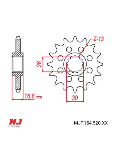 Pignon compatible avec Honda Transalp 750 (XL 750) 23-24