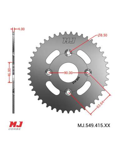 Couronne MJ compatible avec PARILLA 125 4T