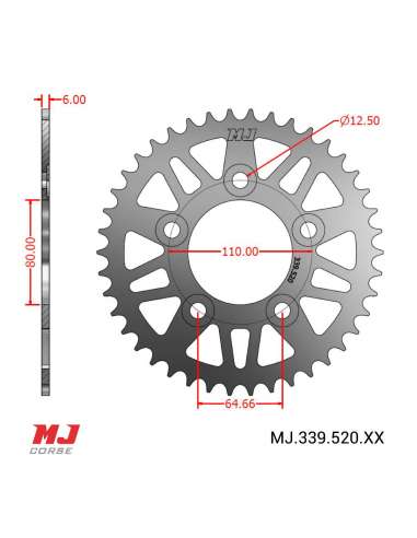 Corona MJ per HONDA Transalp 750 (XL 750) 23-24