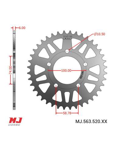 Corona MJ para MASH Six Hundred 650 21-23