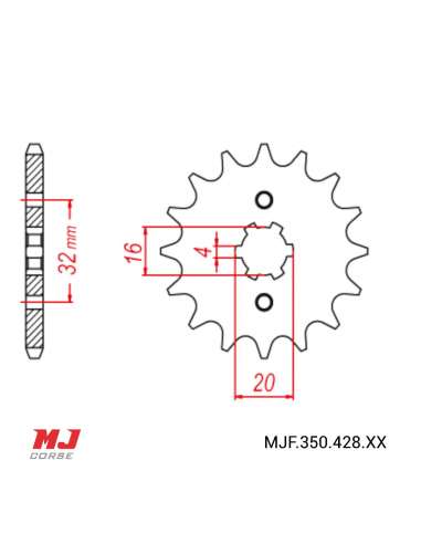Front sprocket for HYOSUNG XRX 125 LC Enduro 13-14