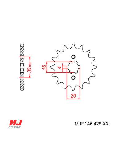 Pignon compatible avec Motor Hispania MHX 125