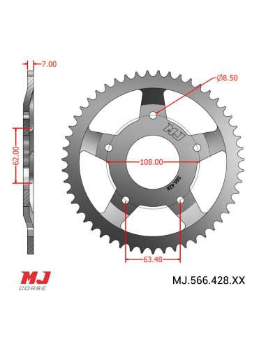 MJ-Hintere Kettenräder Für Sachs XTC 125 98-02