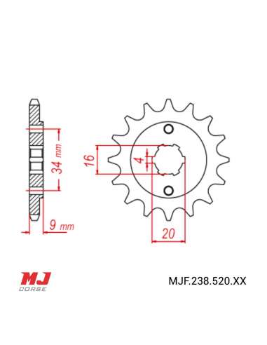 Pignon compatible avec YAMAHA TT-R 230 05-20