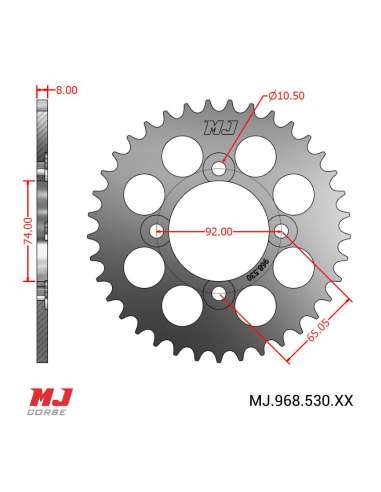 Couronne MJ compatible avec Yamaha RD 350 73-82