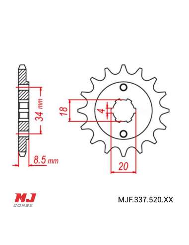 Pignon compatible avec Honda CB 250 Two-fifty 96-98