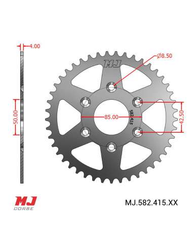 MJ rear sprocket for APRILIA Red Rose 50 92-99