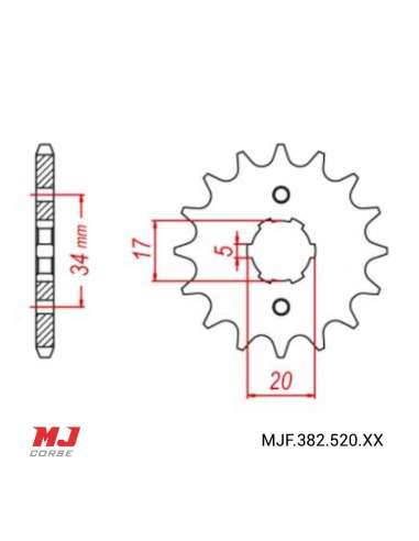 Pignon compatible avec MITT 125 Legend