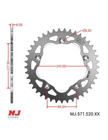 Rear sprocket for MV AGUSTA BRUTALE 750