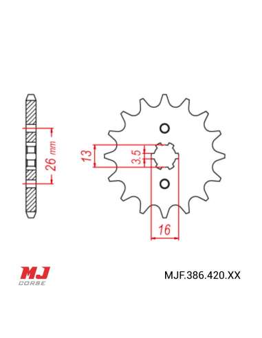 Front sprocket for Suzuki ALT 50 83-84