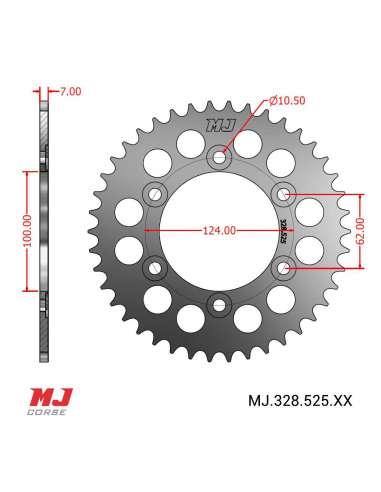 MJ rear sprocket for MIDUAL TYPE 1