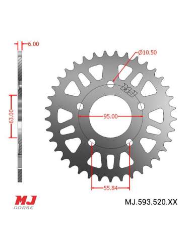 MJ rear sprocket for YAMASAKI Sportive 125