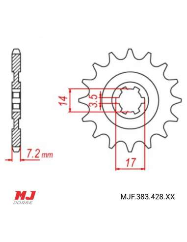 Piñón para Kawasaki KLF 110 87-88