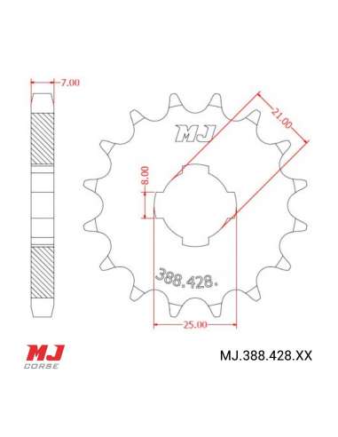 Front sprocket for MOTOBI IMPERIALE SPORT 125