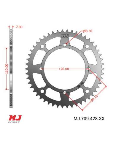 Corona MJ para Kawasaki KLX 125 2010-2014