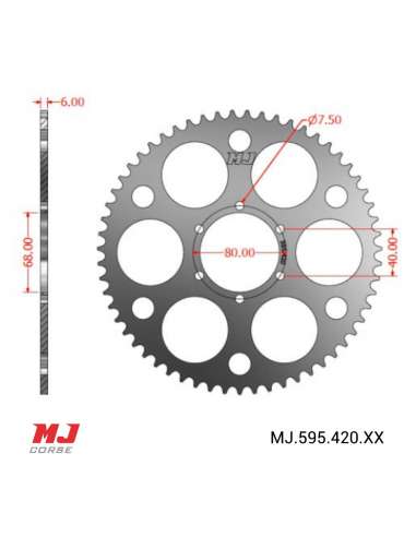 Corona MJ para MOTOBECANE 80 ENDURO