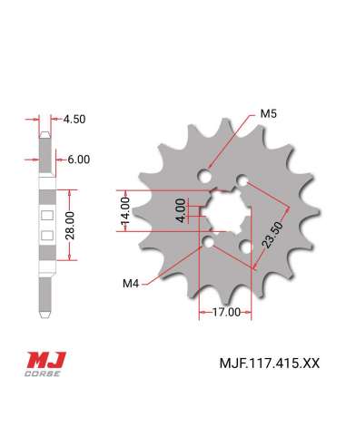 Front sprocket METRA KIT MINI GP