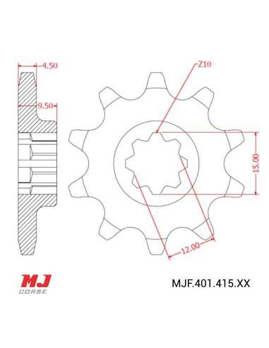 Front sprocket for Rieju MX 50 Model 2