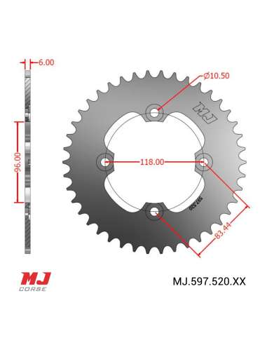 Corona MJ para CAN-AM DS 450 09-15