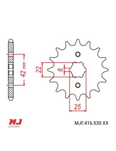 Front sprocket Honda CB 250 71-81