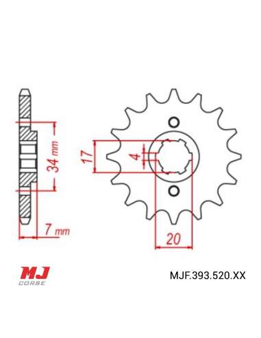 Pignon compatible avec HONDA ATC 200 X 83-85