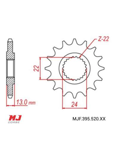 Pignon compatible avec BOMBARDIER DS 650 00-05