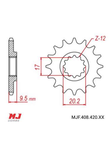 Front sprocket for KTM SX 60 98-00