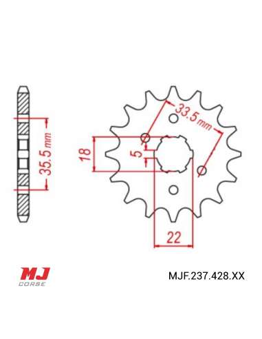 Pignon compatible avec Yamaha TW 125 99-04