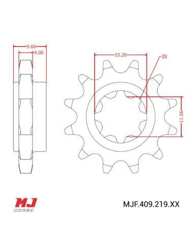 Front sprocket BETA 50 TRIAL